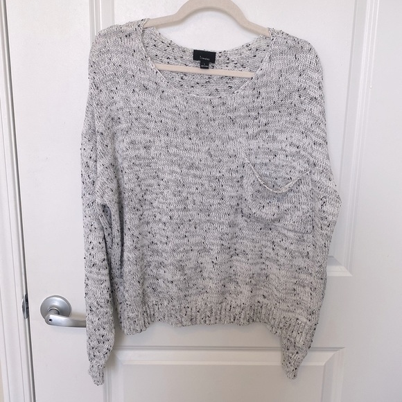 Speckled Grey and White Pocket Sweater - Picture 1 of 6